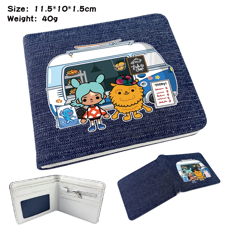 toca life world Anime Peripheral Denim Coloring Book Wallet 11.5X10X1.5CM 40g