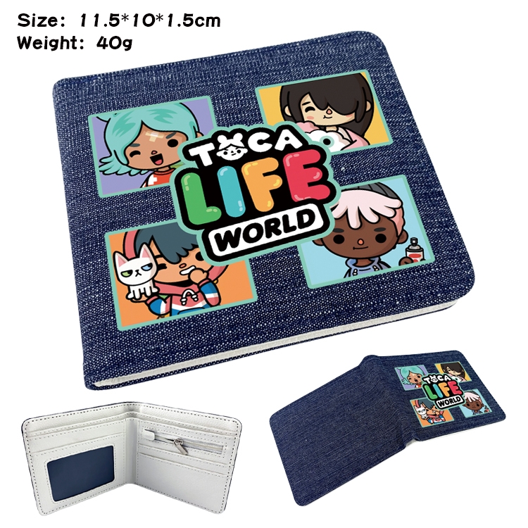 toca life world Anime Peripheral Denim Coloring Book Wallet 11.5X10X1.5CM 40g