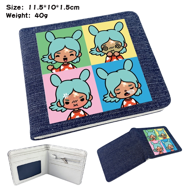 toca life world Anime Peripheral Denim Coloring Book Wallet 11.5X10X1.5CM 40g