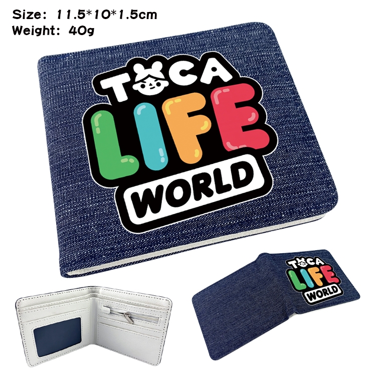 toca life world Anime Peripheral Denim Coloring Book Wallet 11.5X10X1.5CM 40g