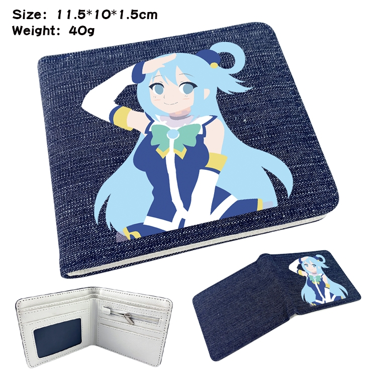 Blessings for a better world Anime Peripheral Denim Coloring Book Wallet 11.5X10X1.5CM 40g