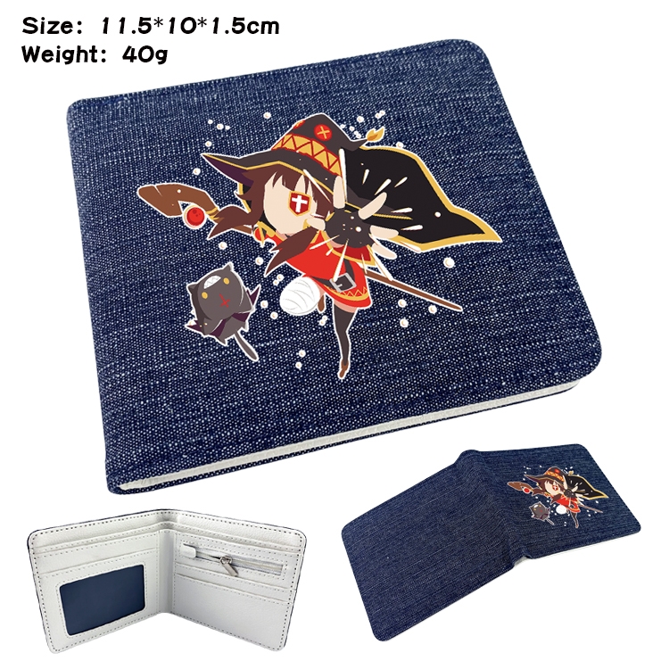 Blessings for a better world Anime Peripheral Denim Coloring Book Wallet 11.5X10X1.5CM 40g