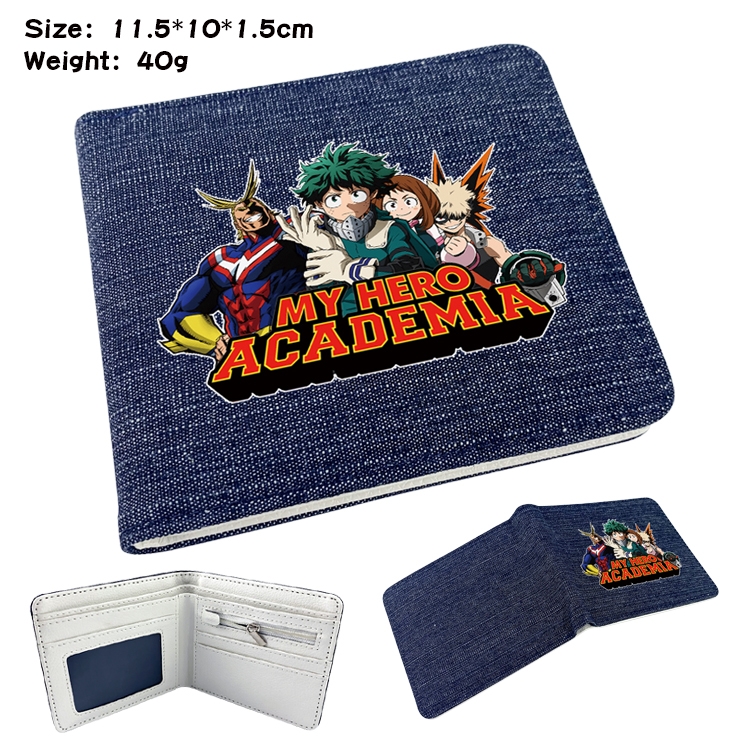 My Hero Academia Anime Peripheral Denim Coloring Book Wallet 11.5X10X1.5CM 40g