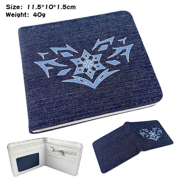 Genshin Impact Anime Peripheral Denim Coloring Book Wallet 11.5X10X1.5CM 40g