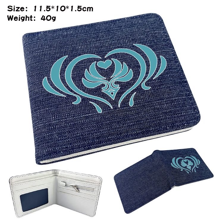 Genshin Impact Anime Peripheral Denim Coloring Book Wallet 11.5X10X1.5CM 40g