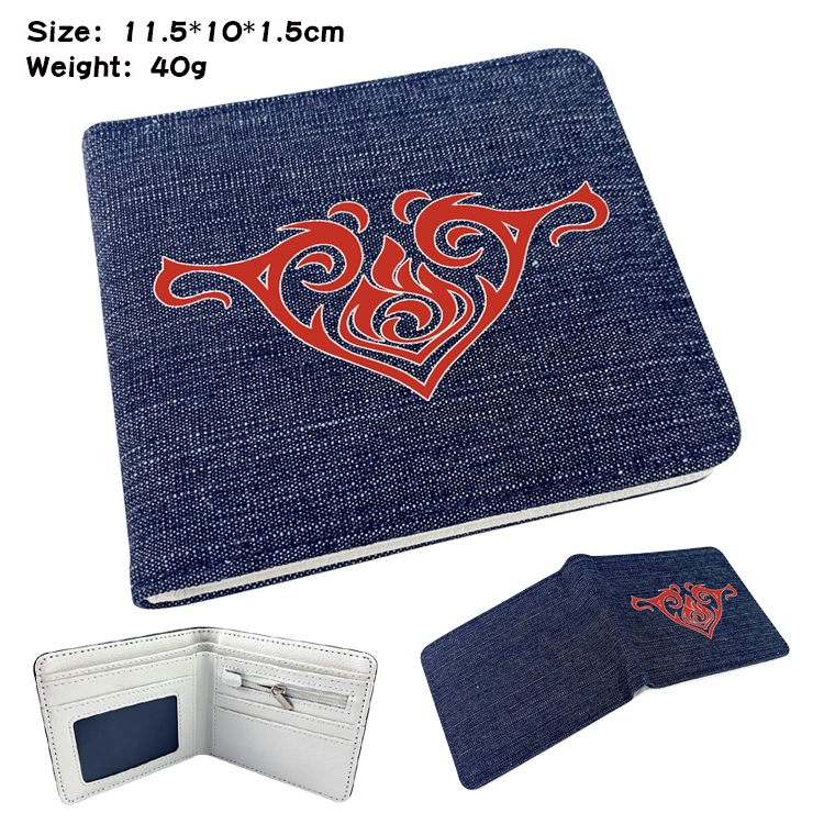 Genshin Impact Anime Peripheral Denim Coloring Book Wallet 11.5X10X1.5CM 40g