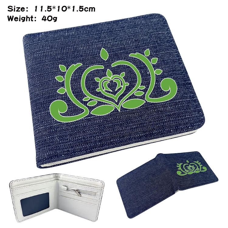 Genshin Impact Anime Peripheral Denim Coloring Book Wallet 11.5X10X1.5CM 40g