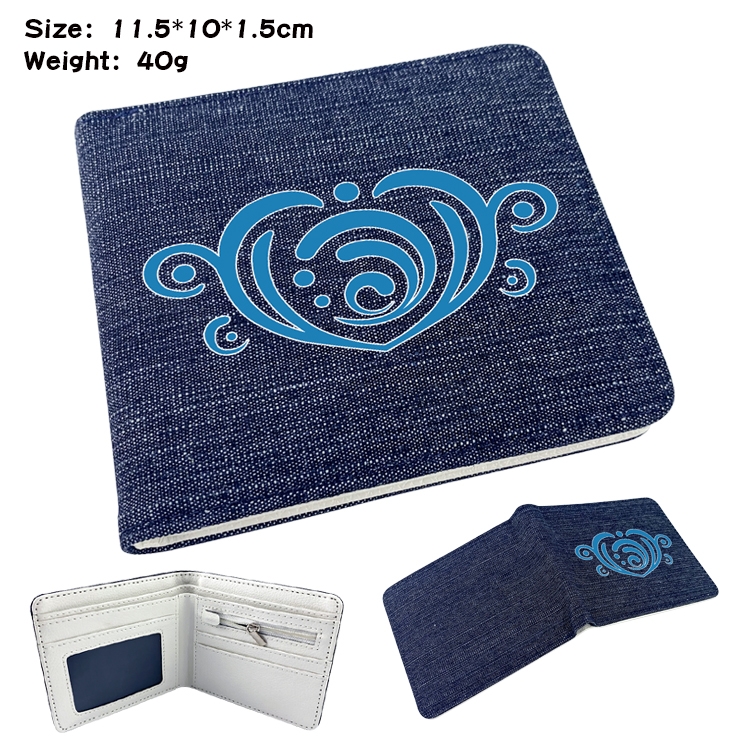 Genshin Impact Anime Peripheral Denim Coloring Book Wallet 11.5X10X1.5CM 40g