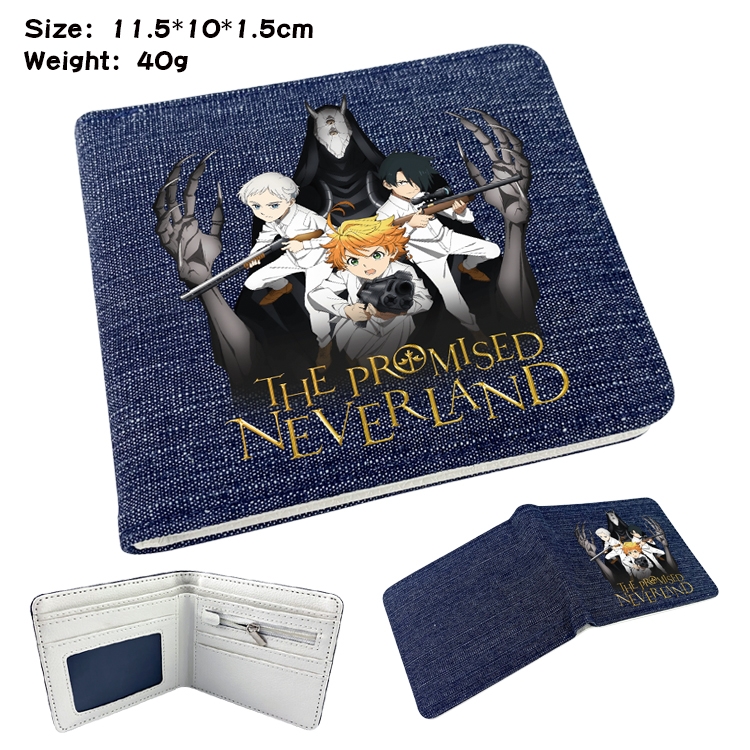 The Promised Neverla Anime Peripheral Denim Coloring Book Wallet 11.5X10X1.5CM 40g