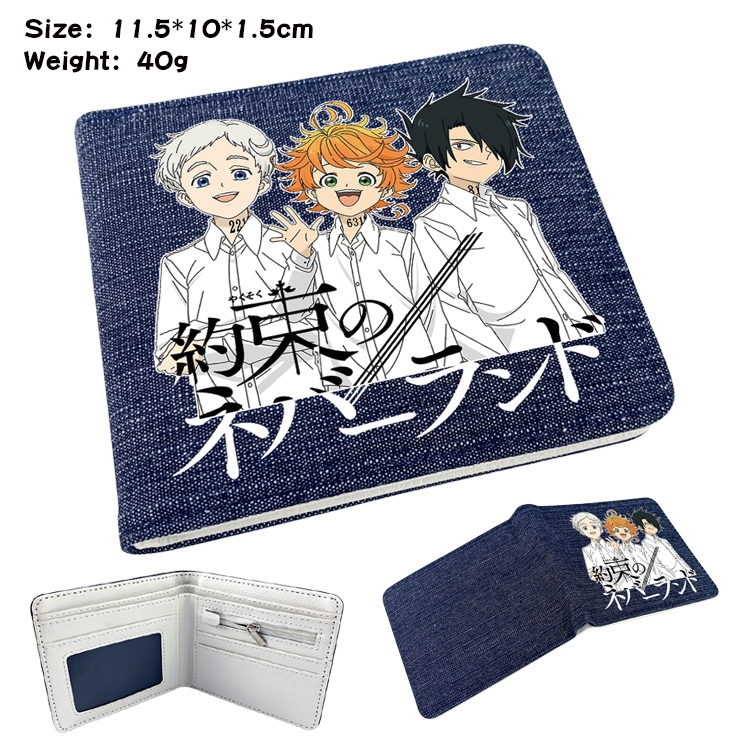 The Promised Neverla Anime Peripheral Denim Coloring Book Wallet 11.5X10X1.5CM 40g