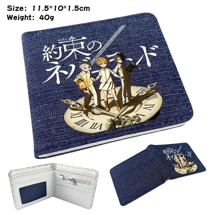 The Promised Neverla Anime Peripheral Denim Coloring Book Wallet 11.5X10X1.5CM 40g