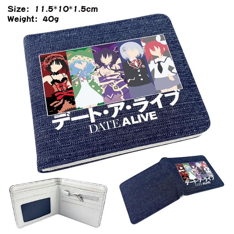 Date-A-Live Anime Peripheral Denim Coloring Book Wallet 11.5X10X1.5CM 40g