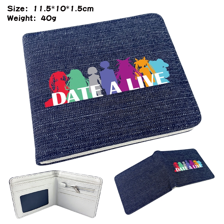 Date-A-Live Anime Peripheral Denim Coloring Book Wallet 11.5X10X1.5CM 40g
