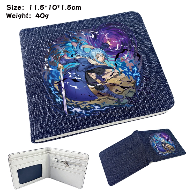 That Time I Got Slim Anime Peripheral Denim Coloring Book Wallet 11.5X10X1.5CM 40g