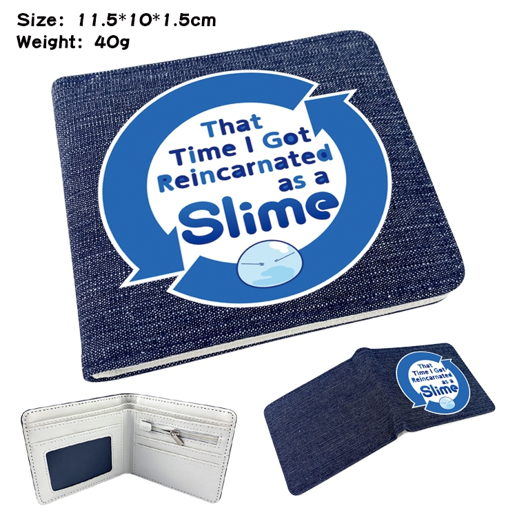 That Time I Got Slim Anime Peripheral Denim Coloring Book Wallet 11.5X10X1.5CM 40g