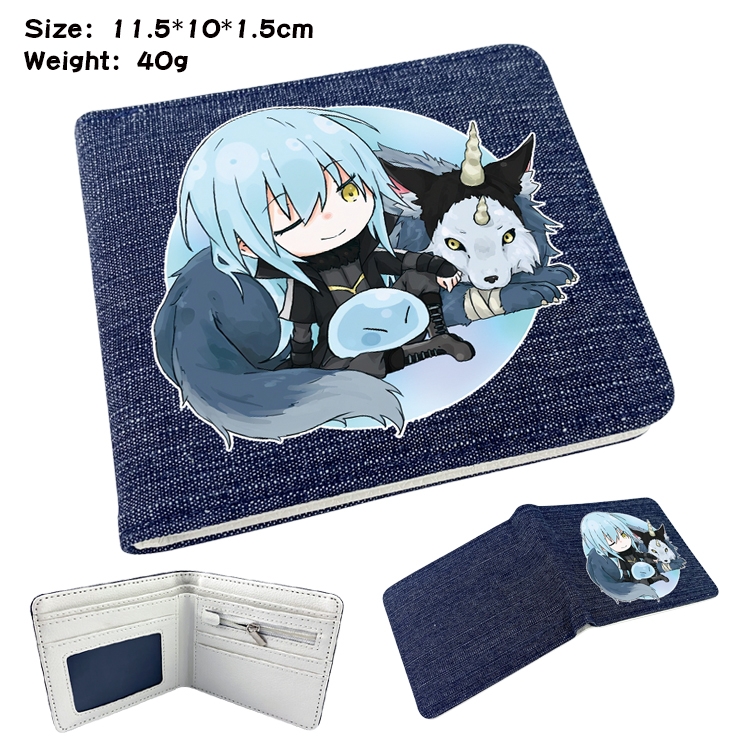 That Time I Got Slim Anime Peripheral Denim Coloring Book Wallet 11.5X10X1.5CM 40g