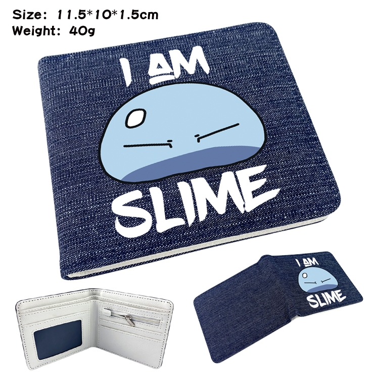 That Time I Got Slim Anime Peripheral Denim Coloring Book Wallet 11.5X10X1.5CM 40g