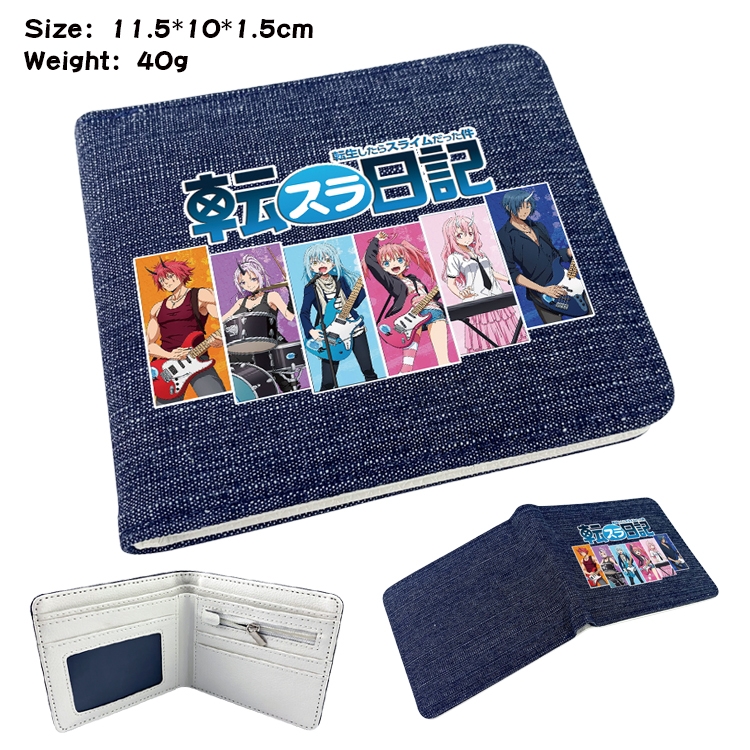 That Time I Got Slim Anime Peripheral Denim Coloring Book Wallet 11.5X10X1.5CM 40g