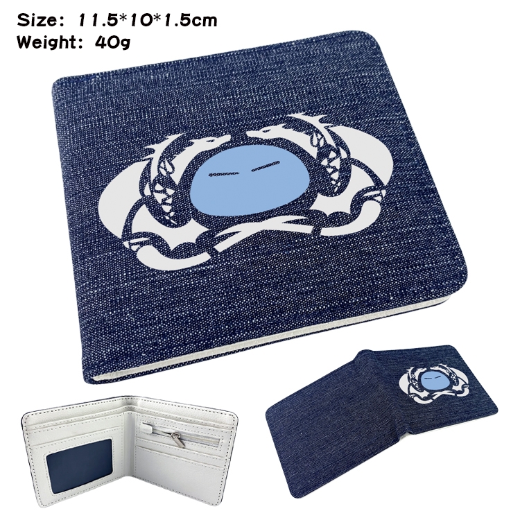 That Time I Got Slim Anime Peripheral Denim Coloring Book Wallet 11.5X10X1.5CM 40g