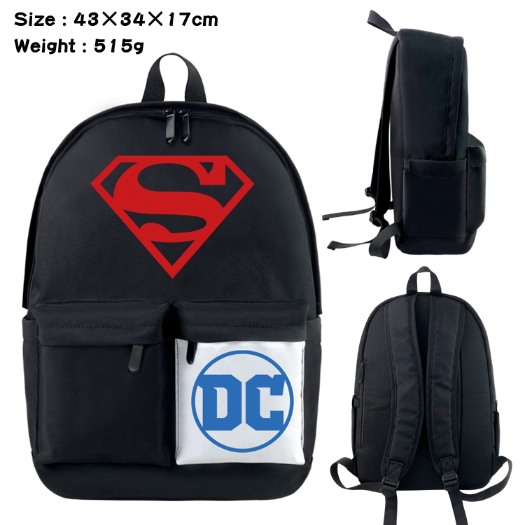 Super hero Movie black and white classic waterproof canvas backpack 43X34X17CM