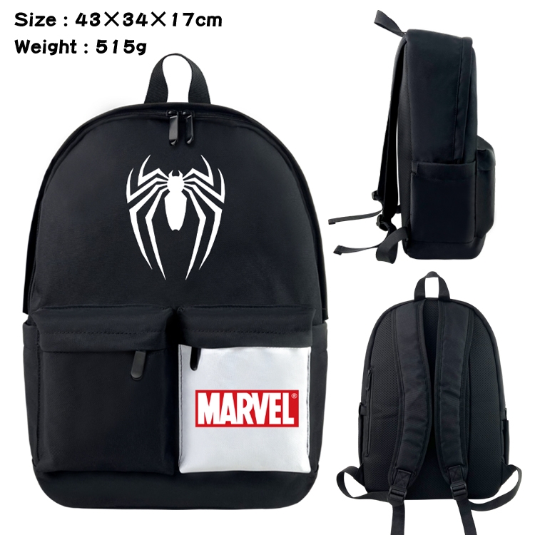 Super hero Movie black and white classic waterproof canvas backpack 43X34X17CM