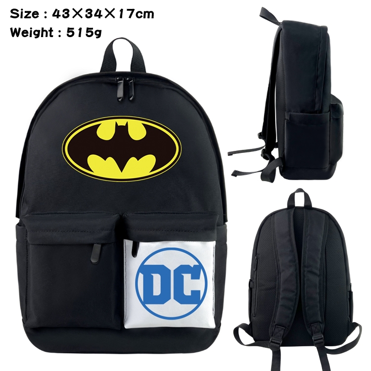 Super hero Movie black and white classic waterproof canvas backpack 43X34X17CM