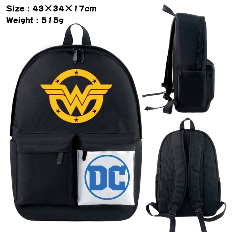 Super hero Movie black and white classic waterproof canvas backpack 43X34X17CM