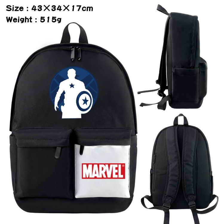 Super hero Movie black and white classic waterproof canvas backpack 43X34X17CM