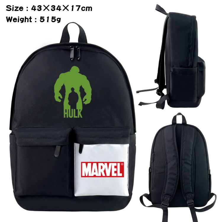 Super hero Movie black and white classic waterproof canvas backpack 43X34X17CM