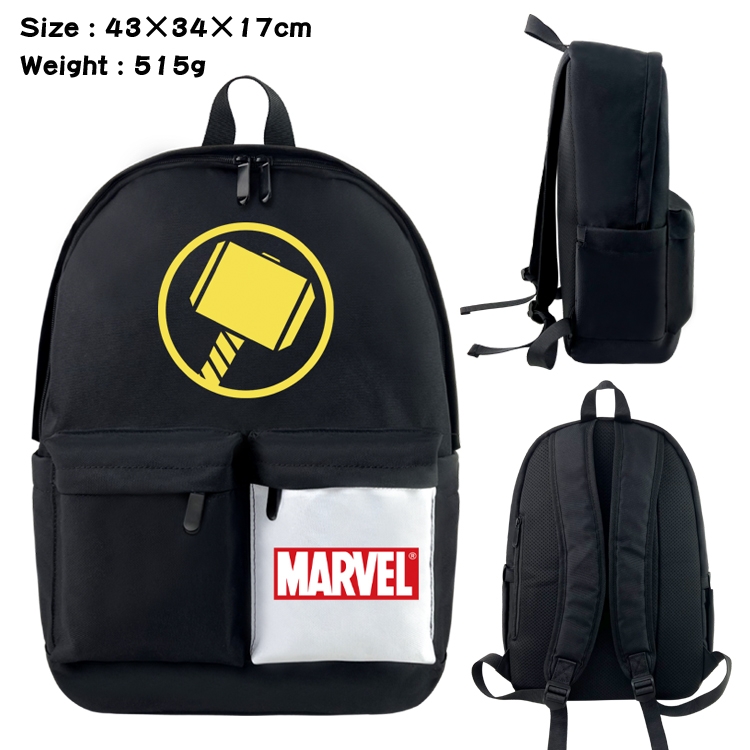 Super hero Movie black and white classic waterproof canvas backpack 43X34X17CM