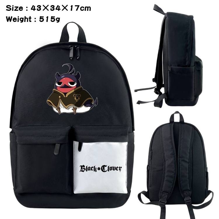 black clover Anime black and white classic waterproof canvas backpack 43X34X17CM