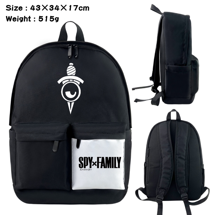 SPY×FAMILY Anime Black and White Classic Waterproof Canvas Backpack 43X34X17CM