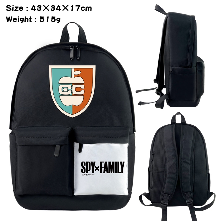 SPY×FAMILY Anime Black and White Classic Waterproof Canvas Backpack 43X34X17CM