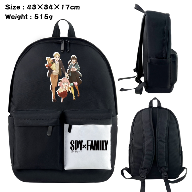 SPY×FAMILY Anime Black and White Classic Waterproof Canvas Backpack 43X34X17CM