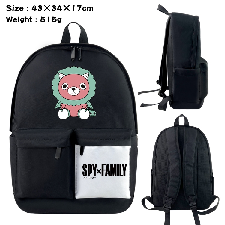 SPY×FAMILY Anime Black and White Classic Waterproof Canvas Backpack 43X34X17CM