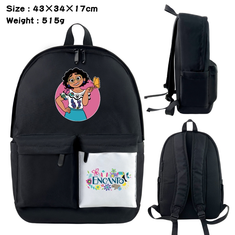 full house of magic Anime Black and White Classic Waterproof Canvas Backpack 43X34X17CM