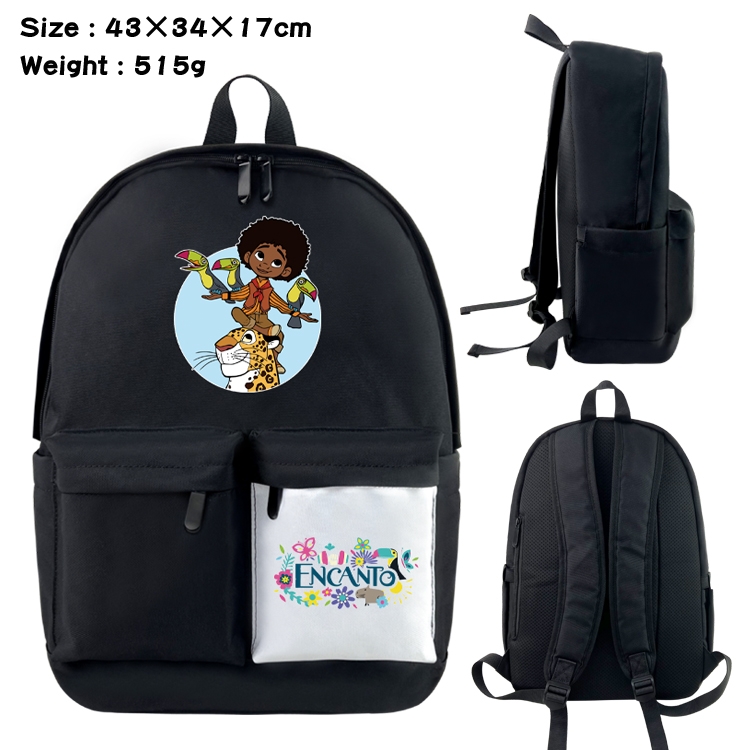 full house of magic Anime Black and White Classic Waterproof Canvas Backpack 43X34X17CM