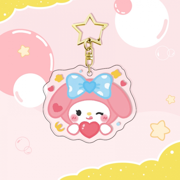 Sanrio Melody Star Buckle Acrylic Pendant Bag Charm Keychain price for 5 pcs