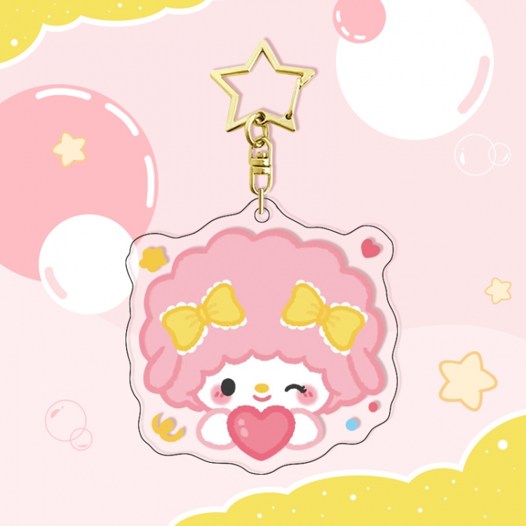 Sanrio Melody Star Buckle Acrylic Pendant Bag Charm Keychain price for 5 pcs