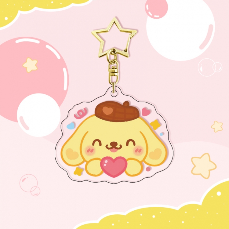 Sanrio Pudding dog Star Buckle Acrylic Pendant Bag Charm Keychain price for 5 pcs