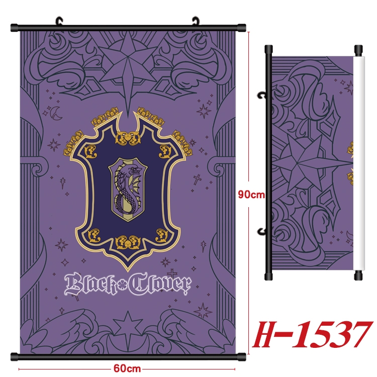 black clover Anime Black Plastic Rod Canvas Painting 60X90CM