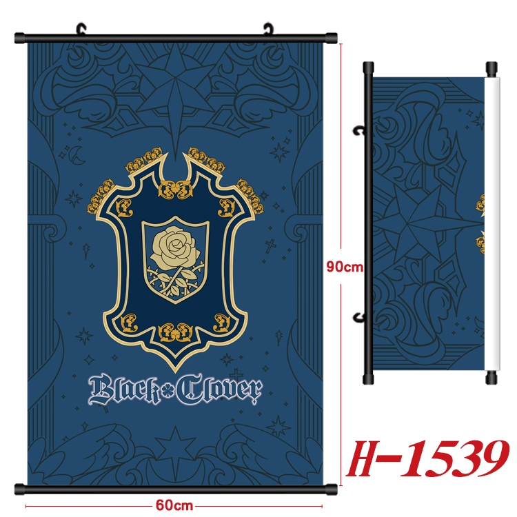 black clover Anime Black Plastic Rod Canvas Painting 60X90CM