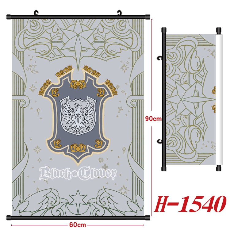 black clover Anime Black Plastic Rod Canvas Painting 60X90CM