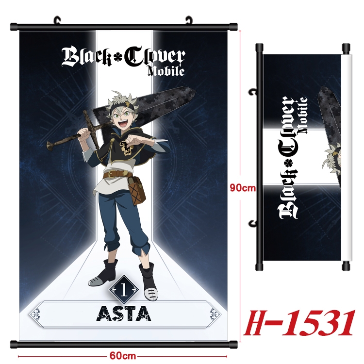 black clover Anime Black Plastic Rod Canvas Painting 60X90CM H-1531