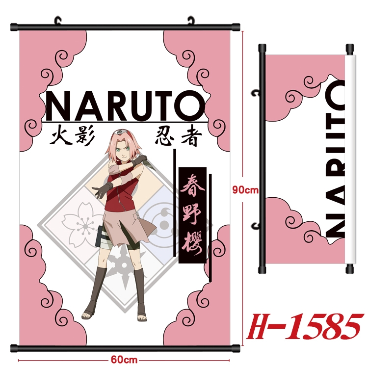 Naruto Anime Black Plastic Rod Canvas Painting 60X90CM H-1585