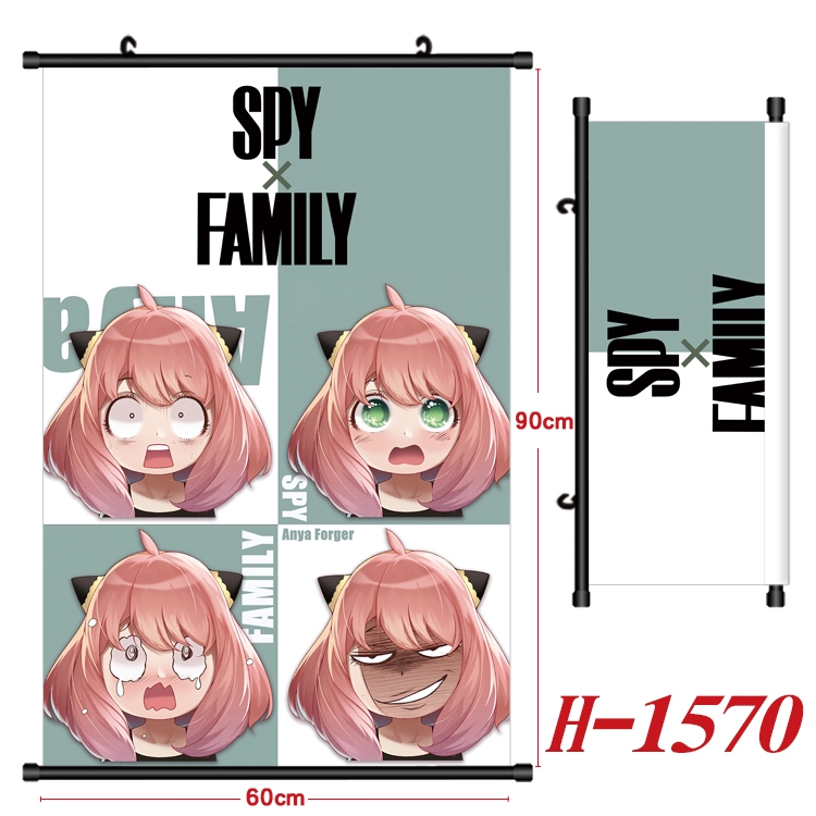 SPY×FAMILY Anime Black Plastic Rod Canvas Painting 60X90CM H-1570