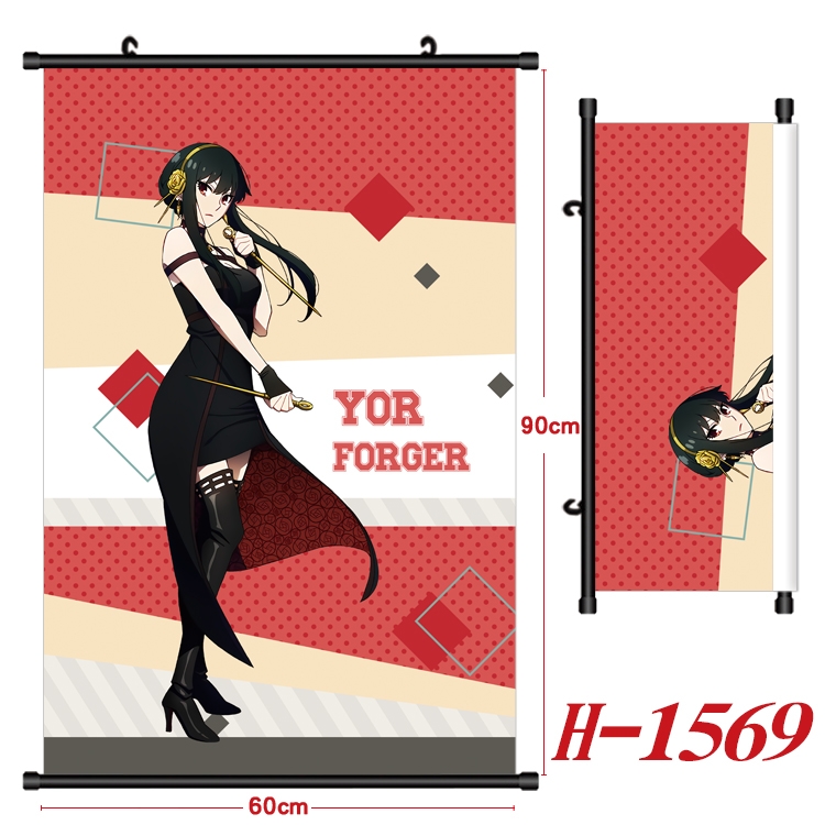 SPY×FAMILY Anime Black Plastic Rod Canvas Painting 60X90CM H-1569