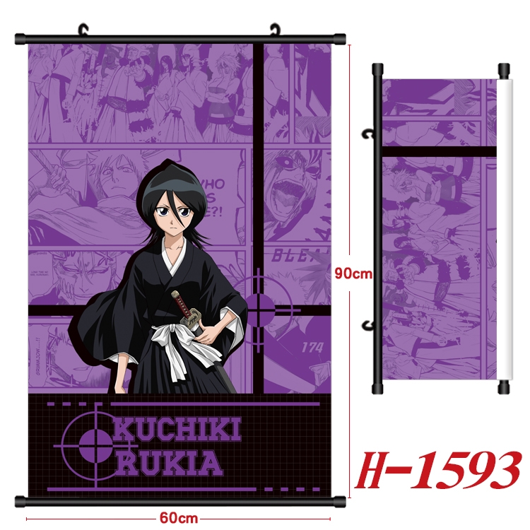 Bleach Anime Black Plastic Rod Canvas Painting 60X90CM H-1593