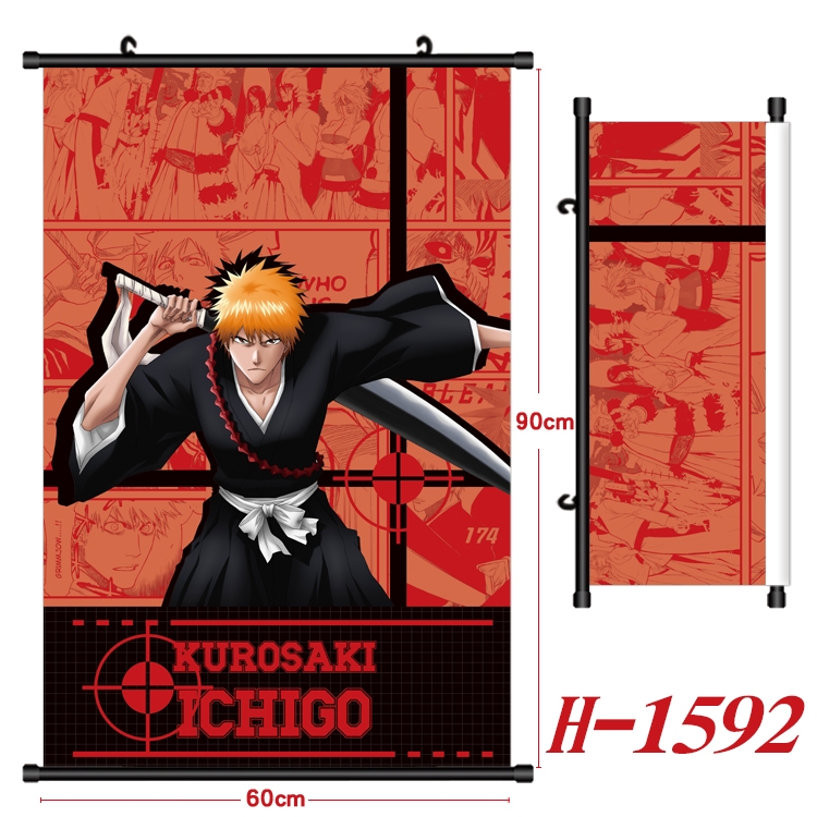 Bleach Anime Black Plastic Rod Canvas Painting 60X90CM H-1592