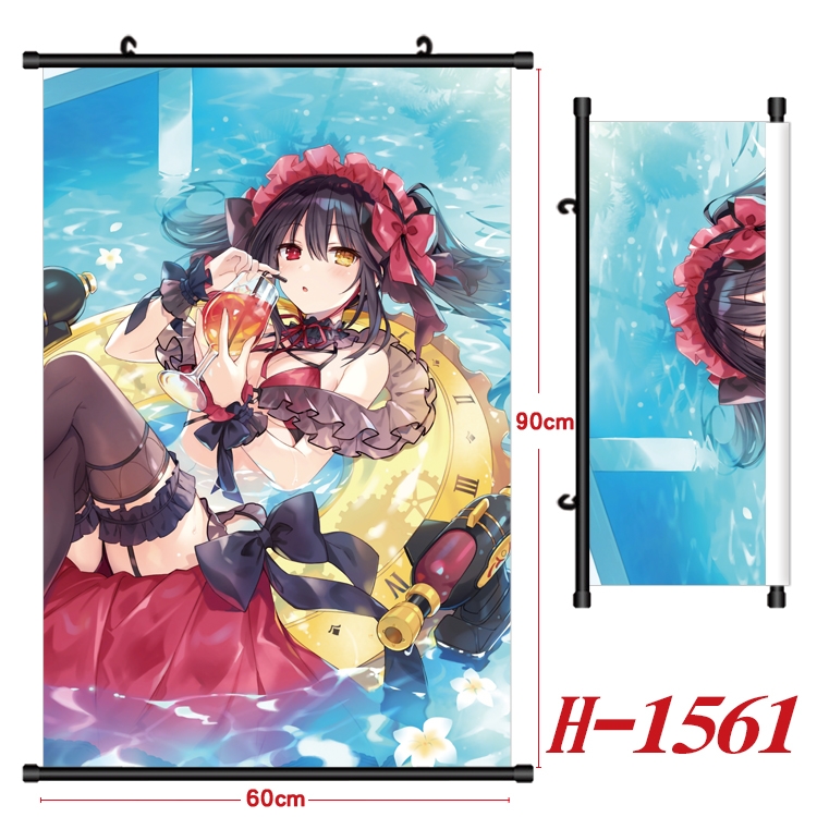Date-A-Live Anime Black Plastic Rod Canvas Painting 60X90CM H-1561